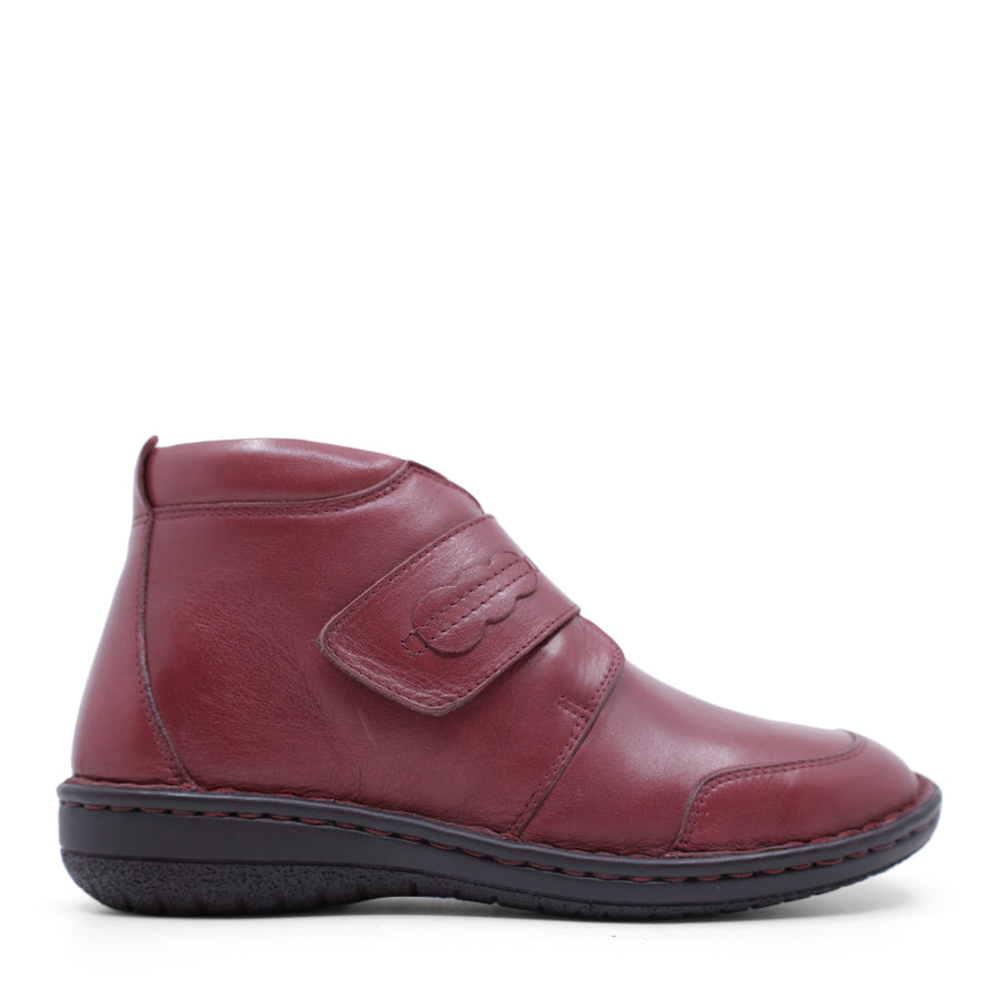 RED ADJUSTABLE VELCRO ANKLE BOOT