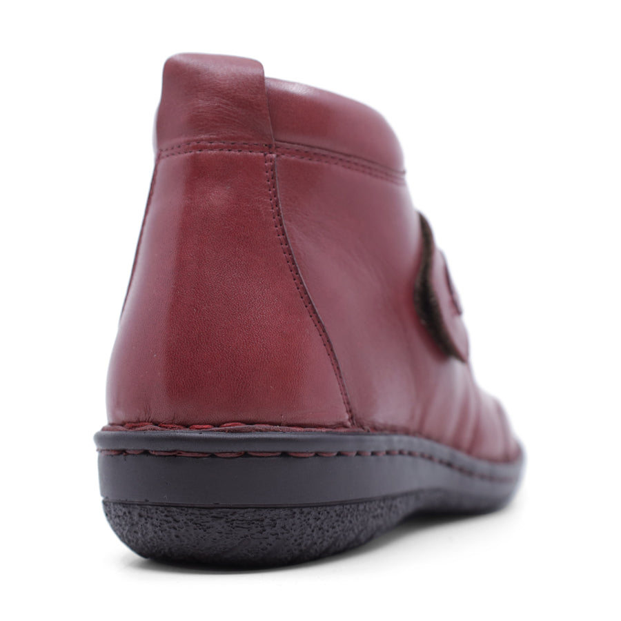 RED ADJUSTABLE VELCRO ANKLE BOOT