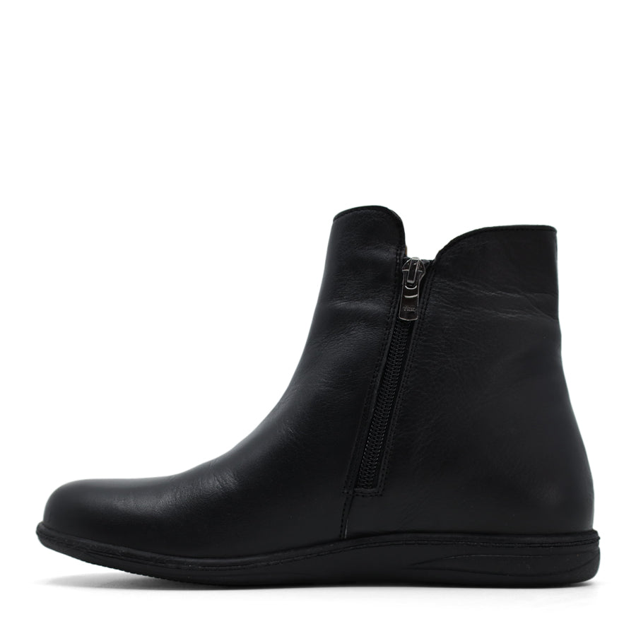 BLACK ZIP UP ANKLE BOOT