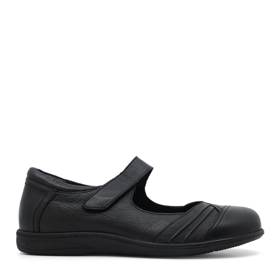 BLACK VELCRO MARY JANE FLAT 