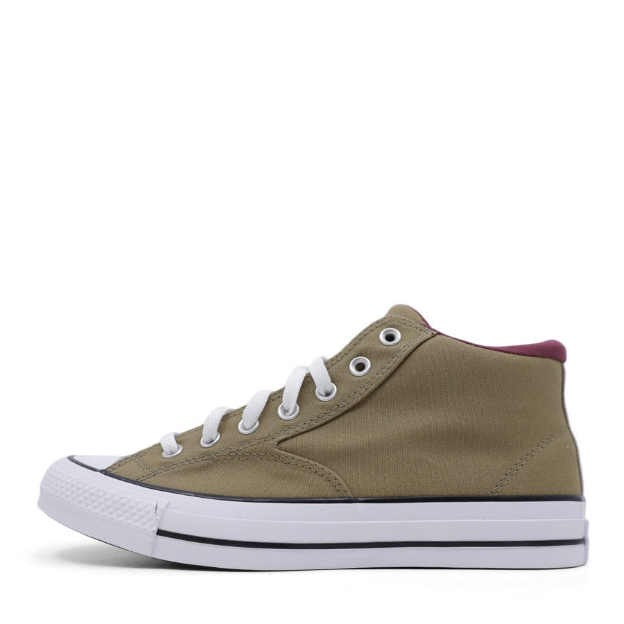 ROASTED BROWN GREEN RED OPTICAL MID TOP LACE UP SNEAKER