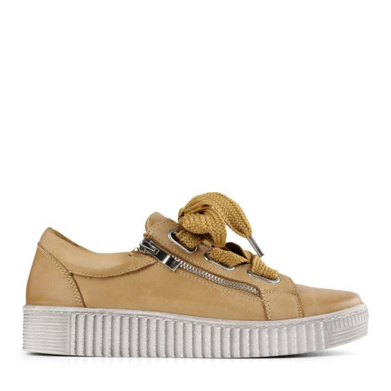 WHITE SNEAKER WIDE LACE ZIP SIDED