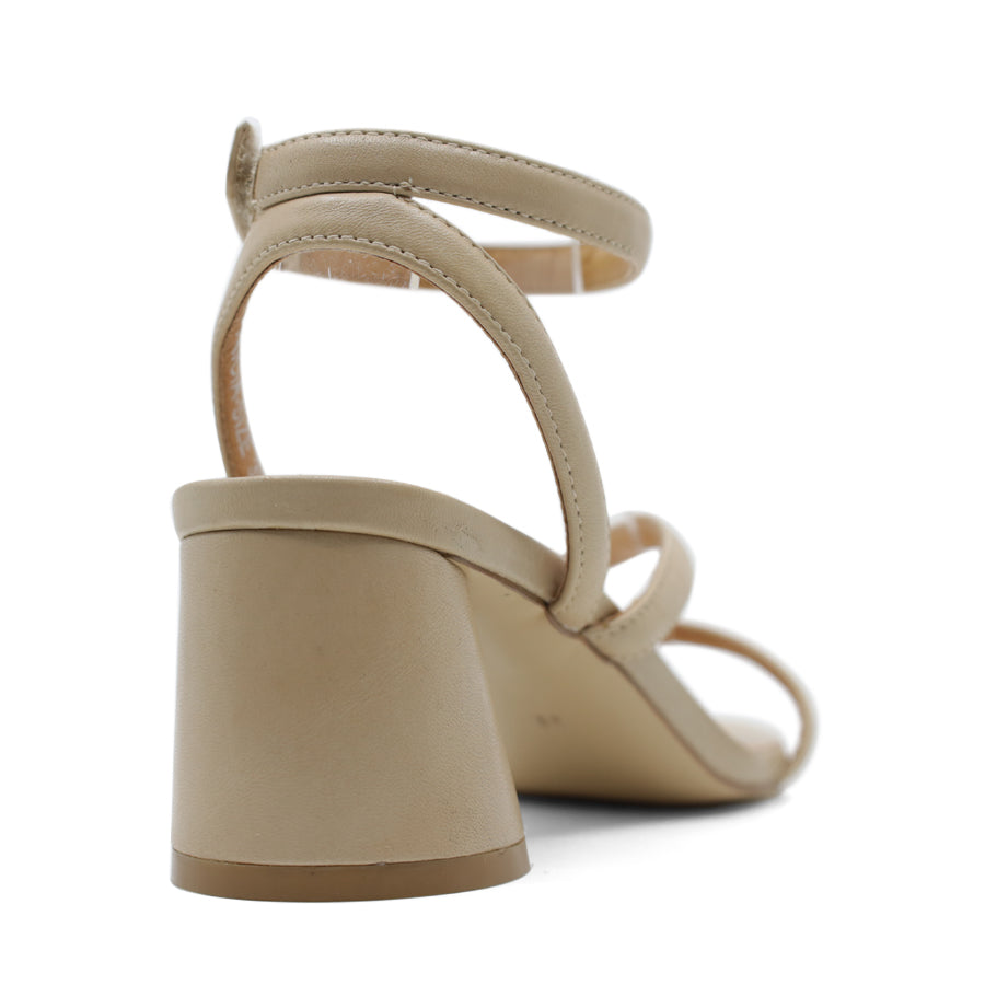 NUDE STRAPPY VELCRO HEEL SANDAL