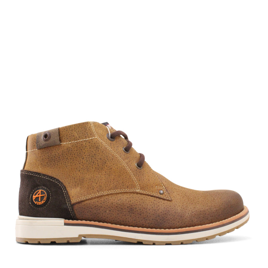 MENS CAMEL BROWN LACE UP ANKLE BOOT
