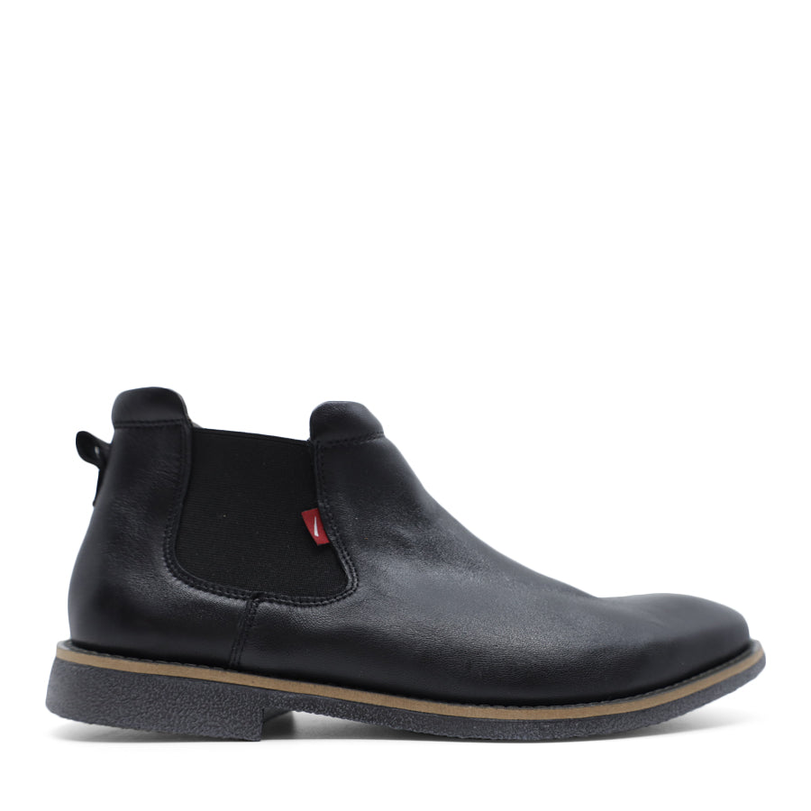 MENS BLACK ELASTIC SIDED ANKLE BOOT
