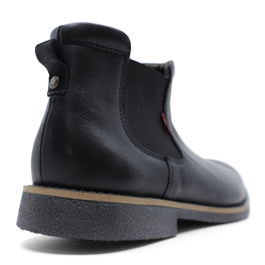 MENS BLACK ELASTIC SIDED ANKLE BOOT
