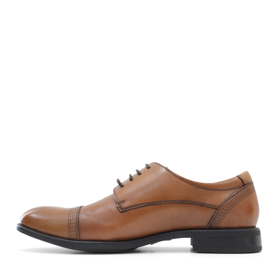 MENS TAN ALMOND TOE LACE UP DRESS FORMAL SHOE