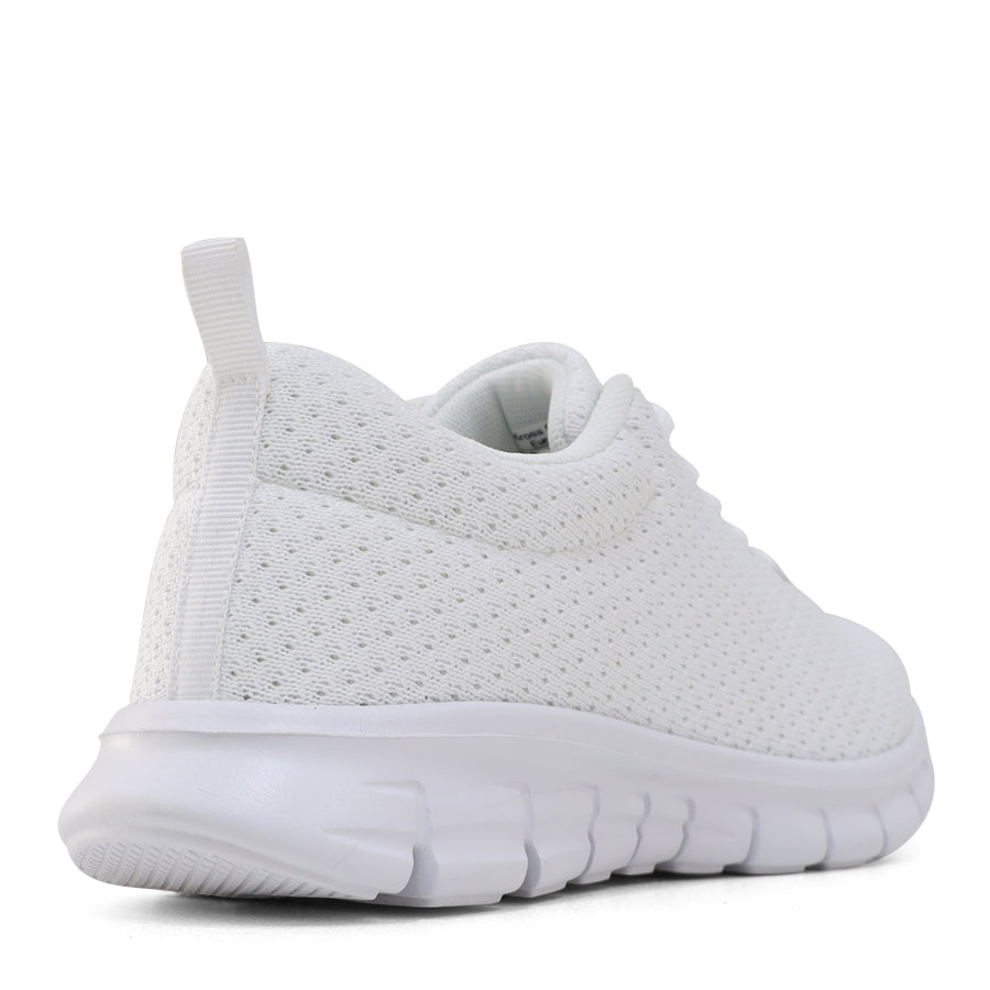 WHITE MESH LACE UP SNEAKER