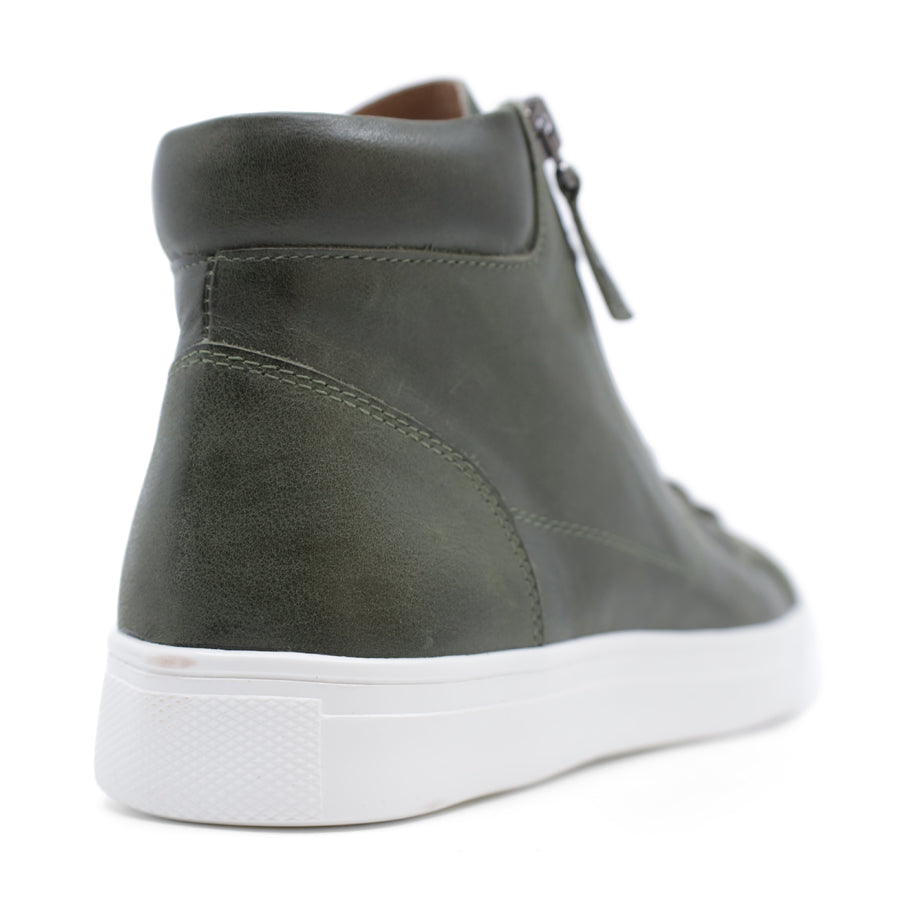 FOREST GREEN LACE UP ZIP UP WHITE SOLE ANKLE BOOT