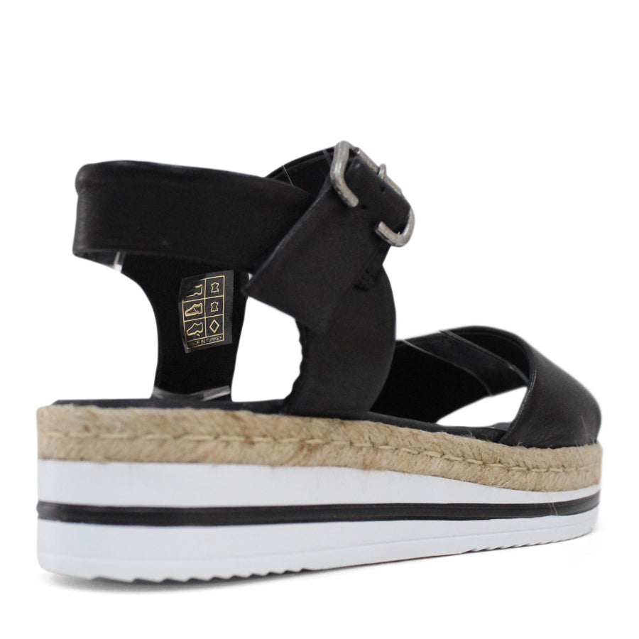 BLACK ANKLE STRAP PLATFORM  SANDAL