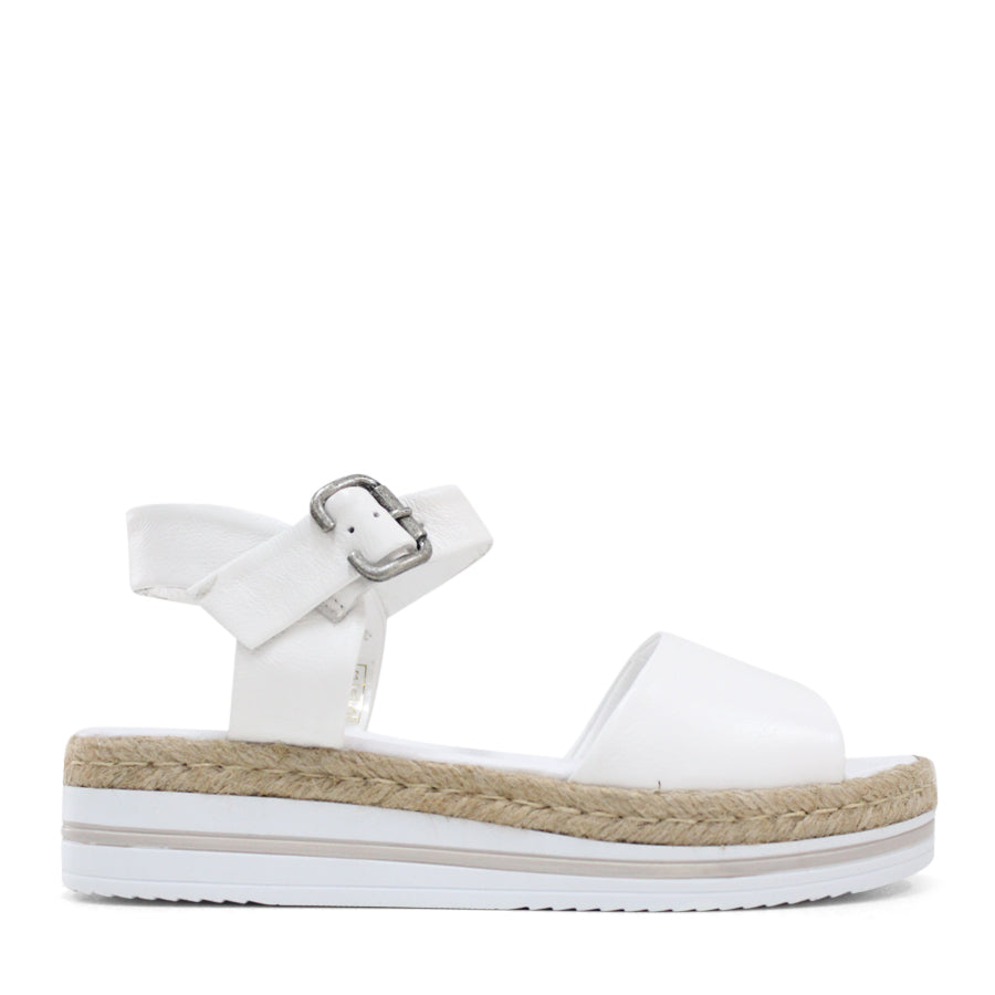 WHITE ANKLE STRAP PLATFORM  SANDAL