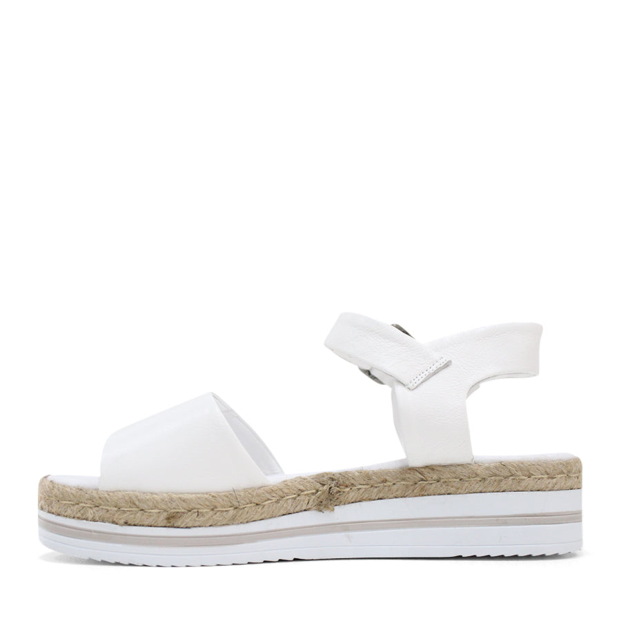 WHITE ANKLE STRAP PLATFORM  SANDAL