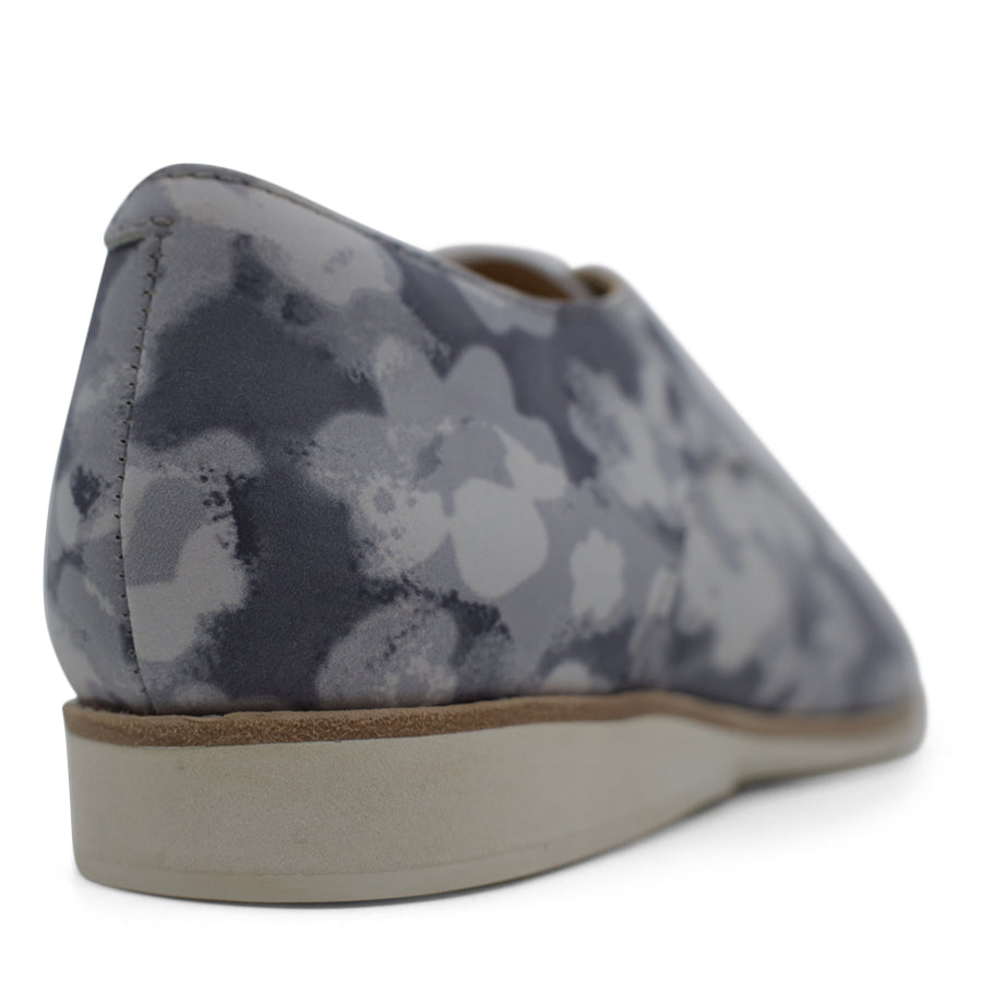 GREY FLORAL DERBY LACE UP SHOE 