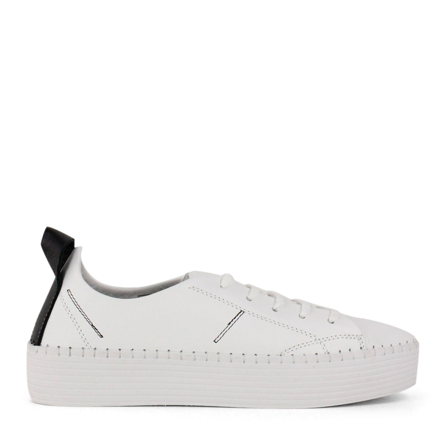 WHITE LACE UP PLATFORM SNEAKER