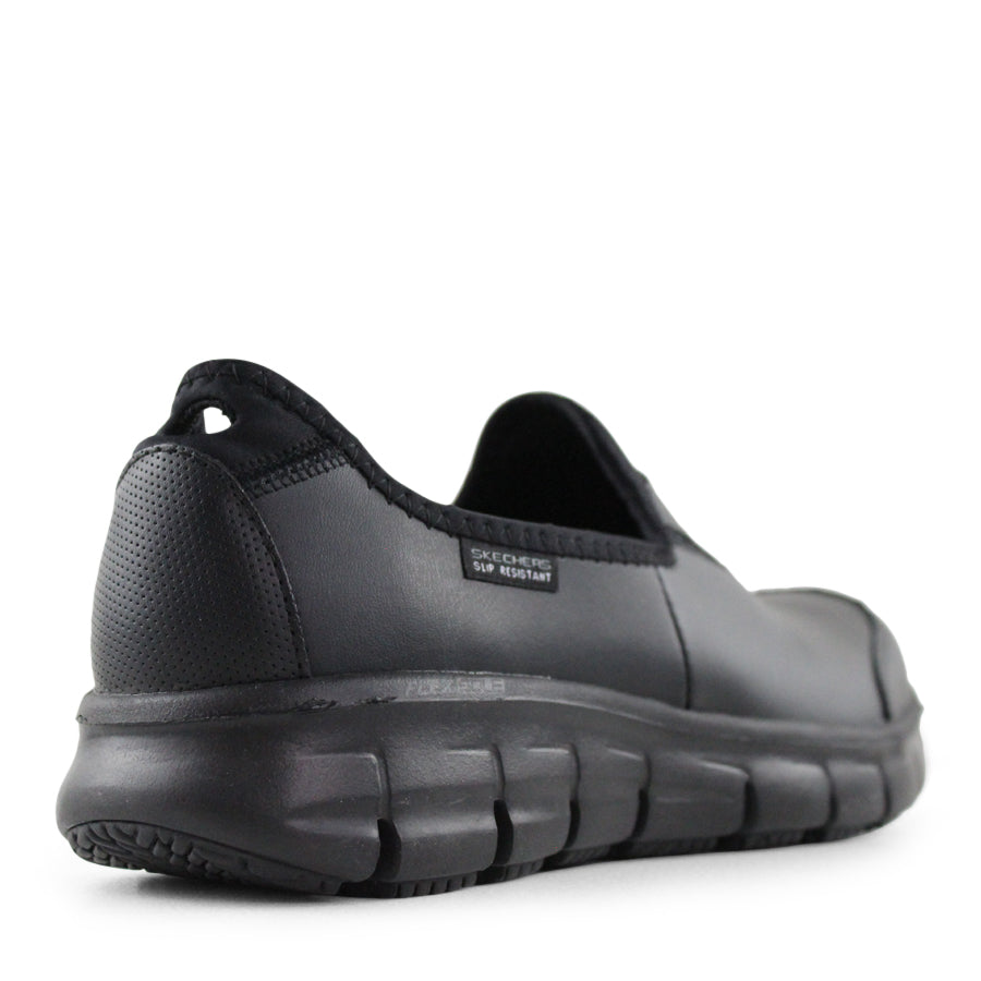 BLACK SLIP ON SLIP RESISTANT WORK SHOE SNEAKER