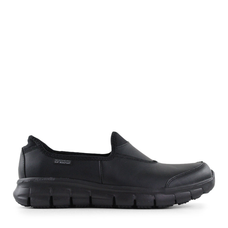 BLACK SLIP ON SLIP RESISTANT WORK SHOE SNEAKER