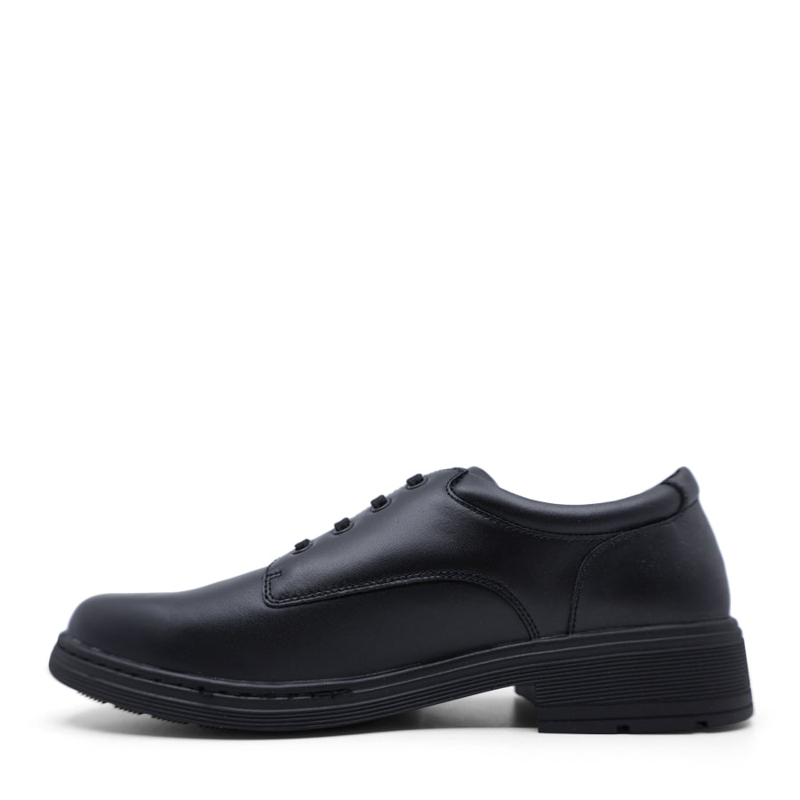 BLACK LEATHER LACE UP SCHOOL SHOE