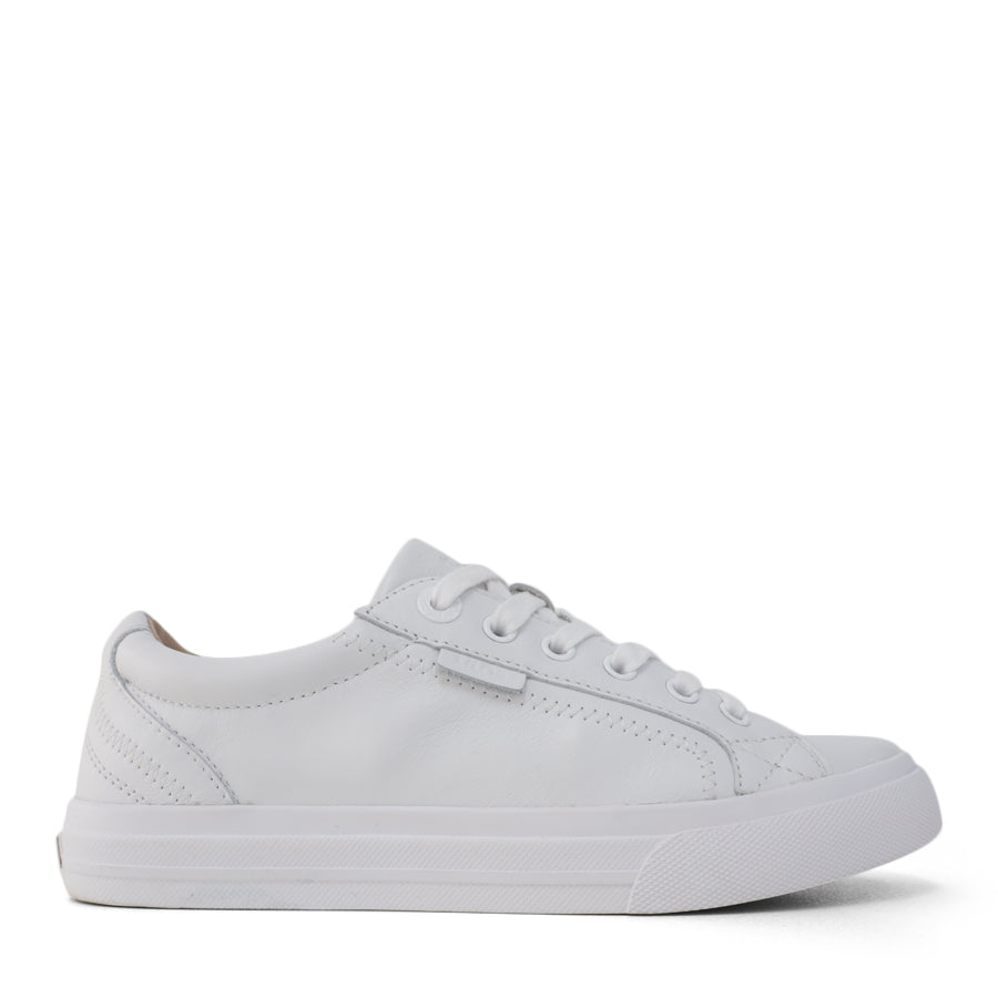 WHITE LEATHER LACE UP SNEAKER