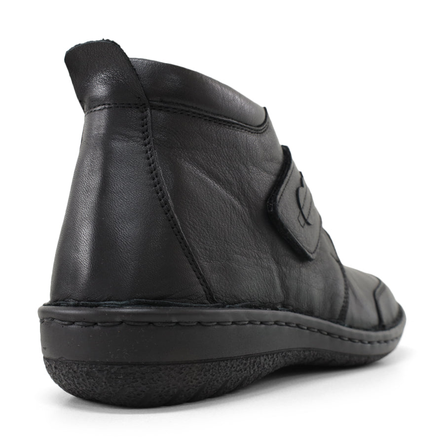 BLACK ADJUSTABLE VELCRO ANKLE BOOT