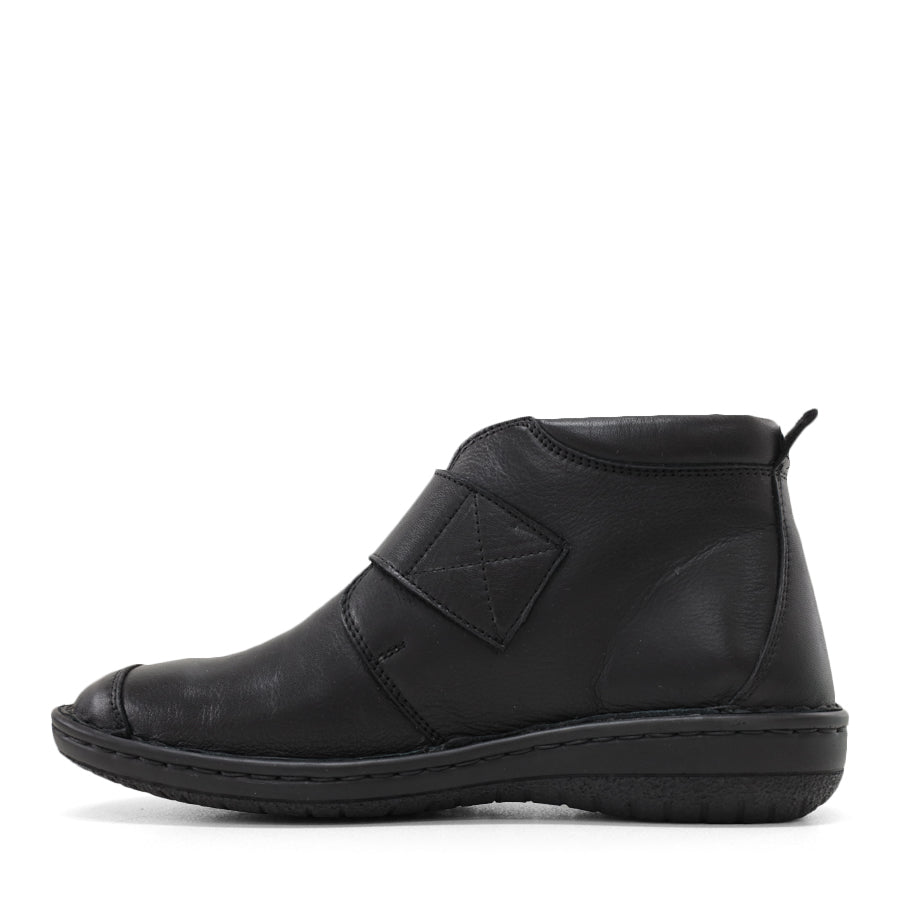 BLACK ADJUSTABLE VELCRO ANKLE BOOT