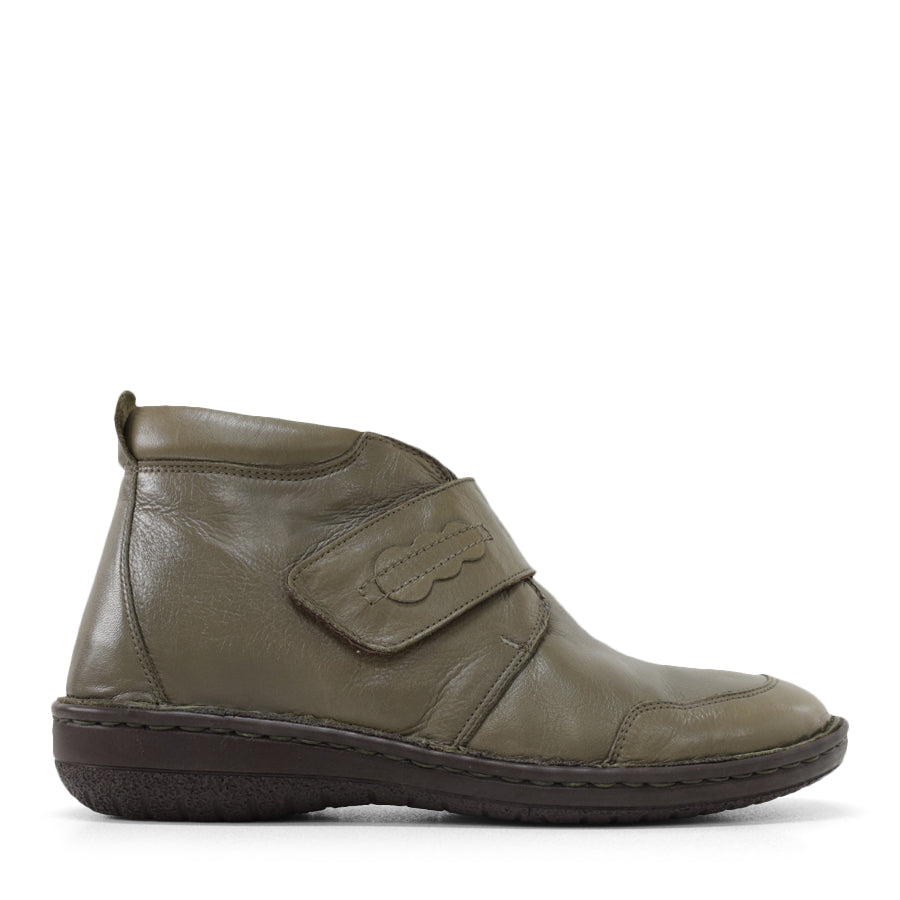 OLIVE ADJUSTABLE VELCRO ANKLE BOOT