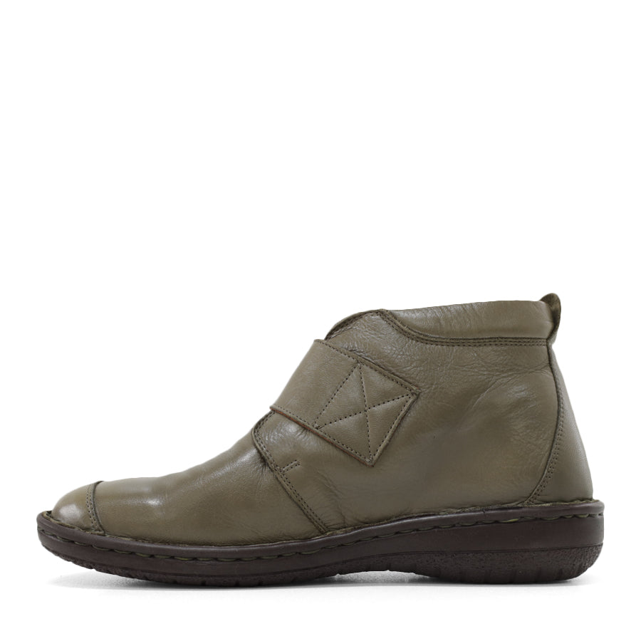 OLIVE ADJUSTABLE VELCRO ANKLE BOOT