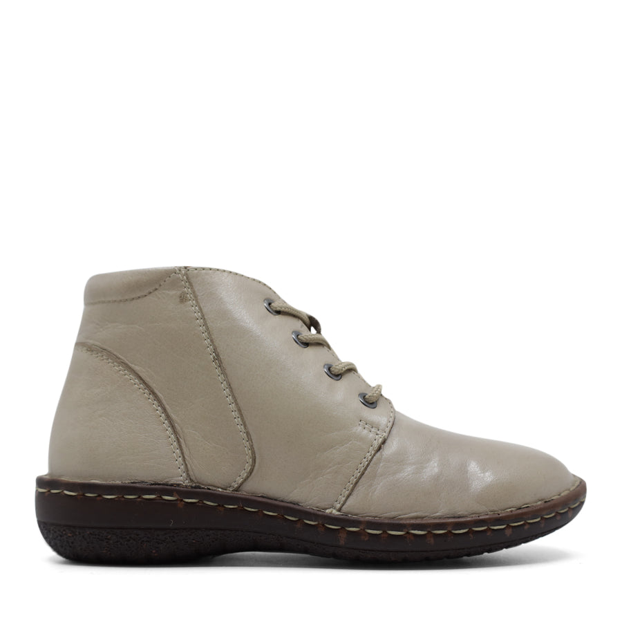 STONE LACE UP BOOT WITH SIDE ZIP