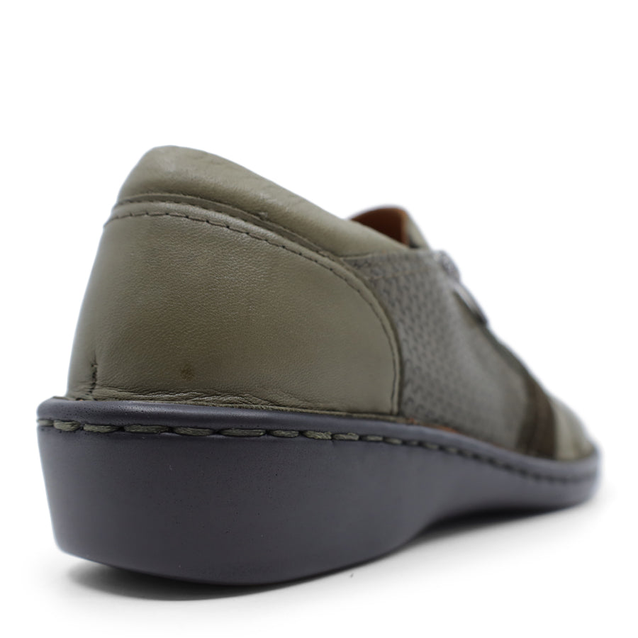 OLIVE FLAT SHOE WITH SIDE ZIP