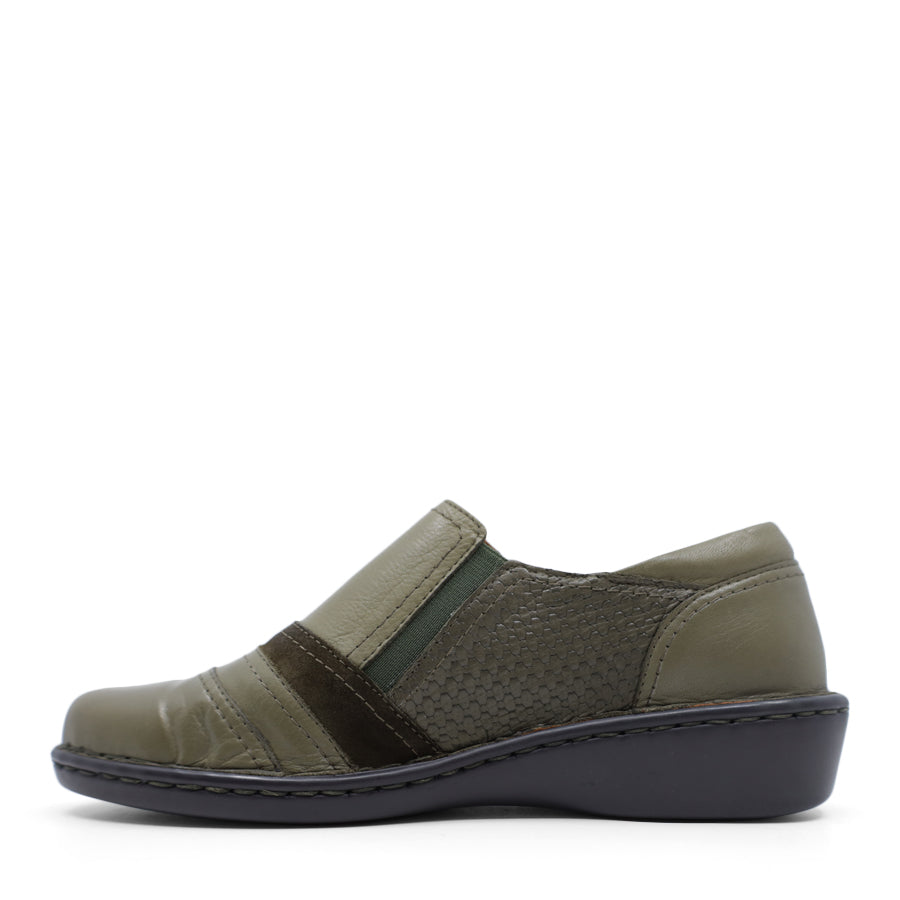 OLIVE FLAT SHOE WITH SIDE ZIP