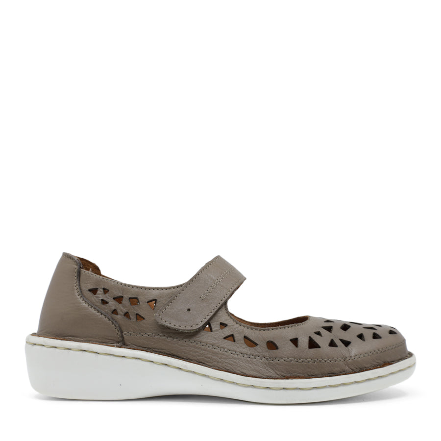 DARKSTONE LASERCUT FLAT SHOE WITH VELCRO STRAP