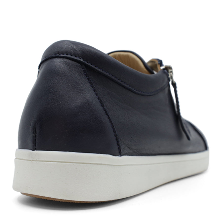 NAVY BLUE LACE UP ZIP UP SNEAKER