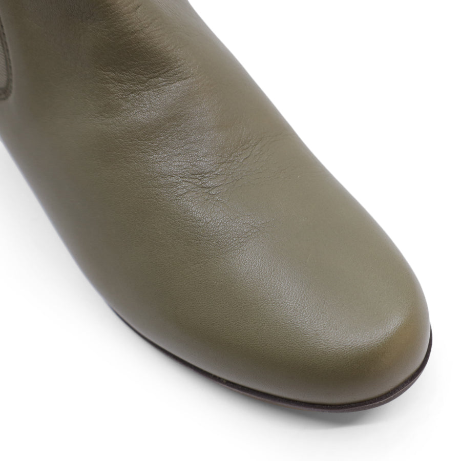 BROOK GREEN ELASTIC SIDED BOOT WITH SIDE ZIP