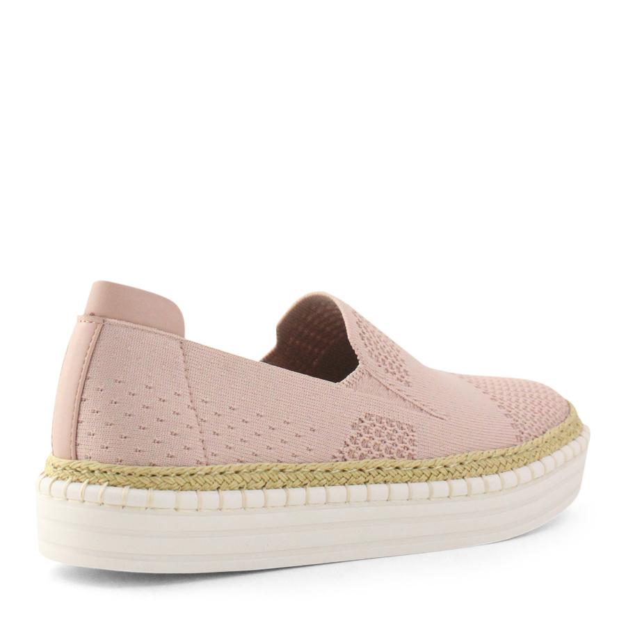 ROSE QUARTZ DUSTY PINK ESPADRILLE PLATFORM SLIP ON LOAFER SHOE