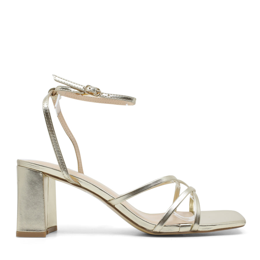 BLACK ADJUSTABLE STRAPPY DRESS FORMAL HIGH HEEL